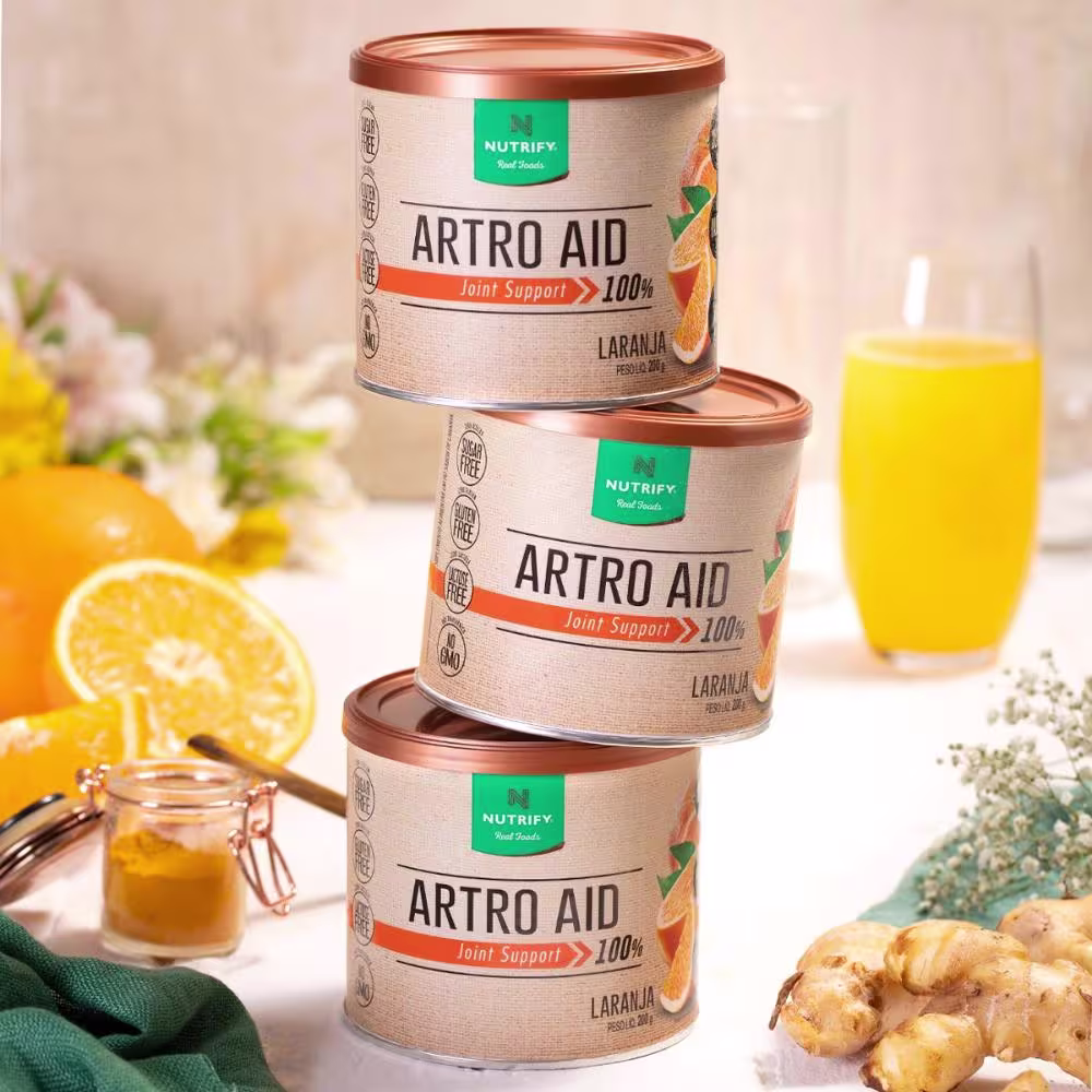 Suplemento Alimentar em Pó Nutrify Artro AID Joint Support 100% Laranja 200g.