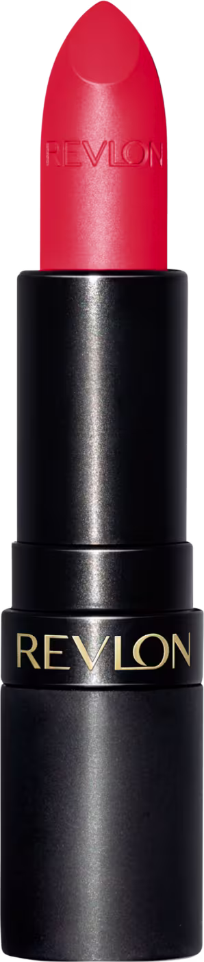 Batom em bala com embalagem toda preta e "Revlon" escrito em dourado.