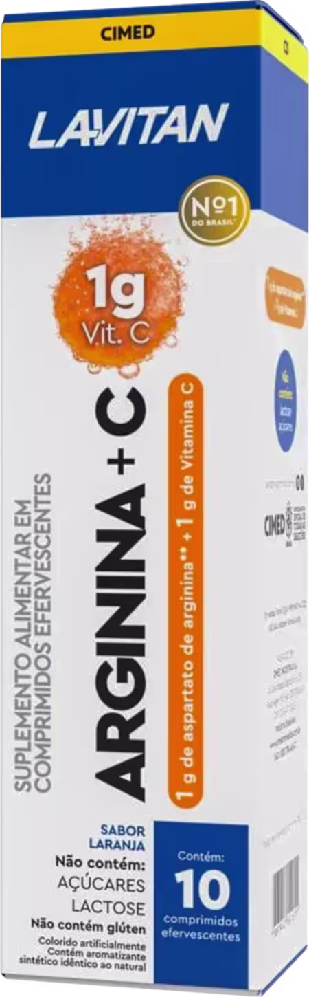 Lavitan Arginina + Vitamina C 10 Comprimidos Efervescentes Sabor Laranja