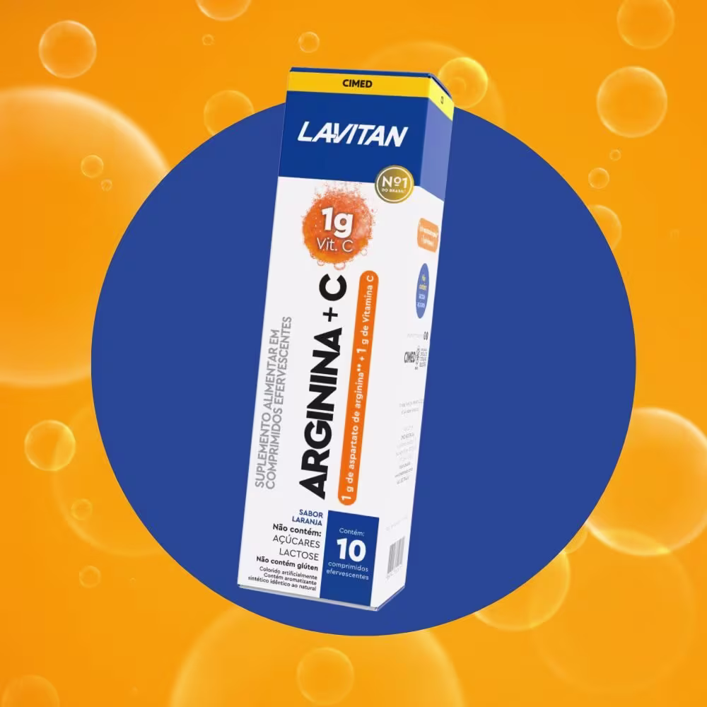 Lavitan Arginina + Vitamina C 10 Comprimidos Efervescentes Sabor Laranja