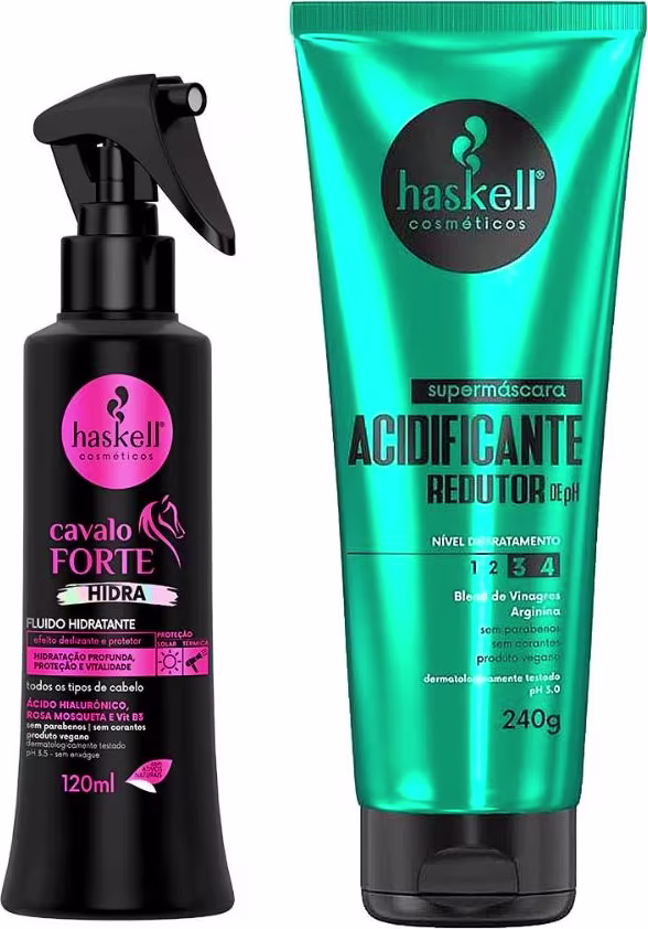 Kit Haskell com fluido hidratante da linha Cavalo Forte Hidra e Máscara Acidificante
