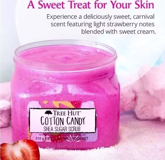 Esfoliante Corporal Tree Hut Cotton Candy Shea Sugar Scrub, 510g.