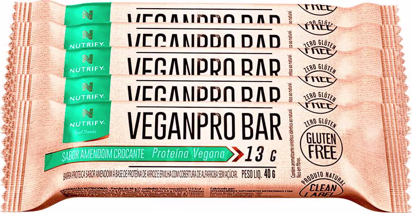 Kit Nutrify VeganPro Proteína Vegana 13g Amendoim Crocante (10 Unidades)