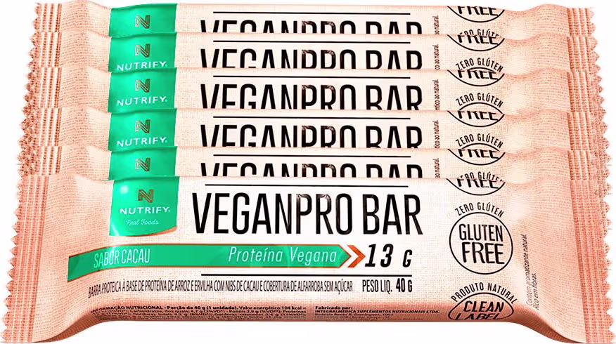 Kit Nutrify VeganPro Proteína Vegana 13g Cacau (10 Unidades)