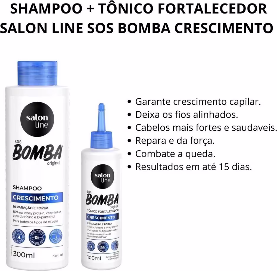 Kit Salon Line S.O.S Bomba Crescimento Reparação & Força. 2 Produtos.