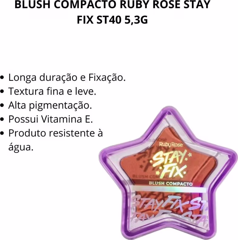 Blush Compacto Ruby Rose Stay Fix ST40, 5,3g.