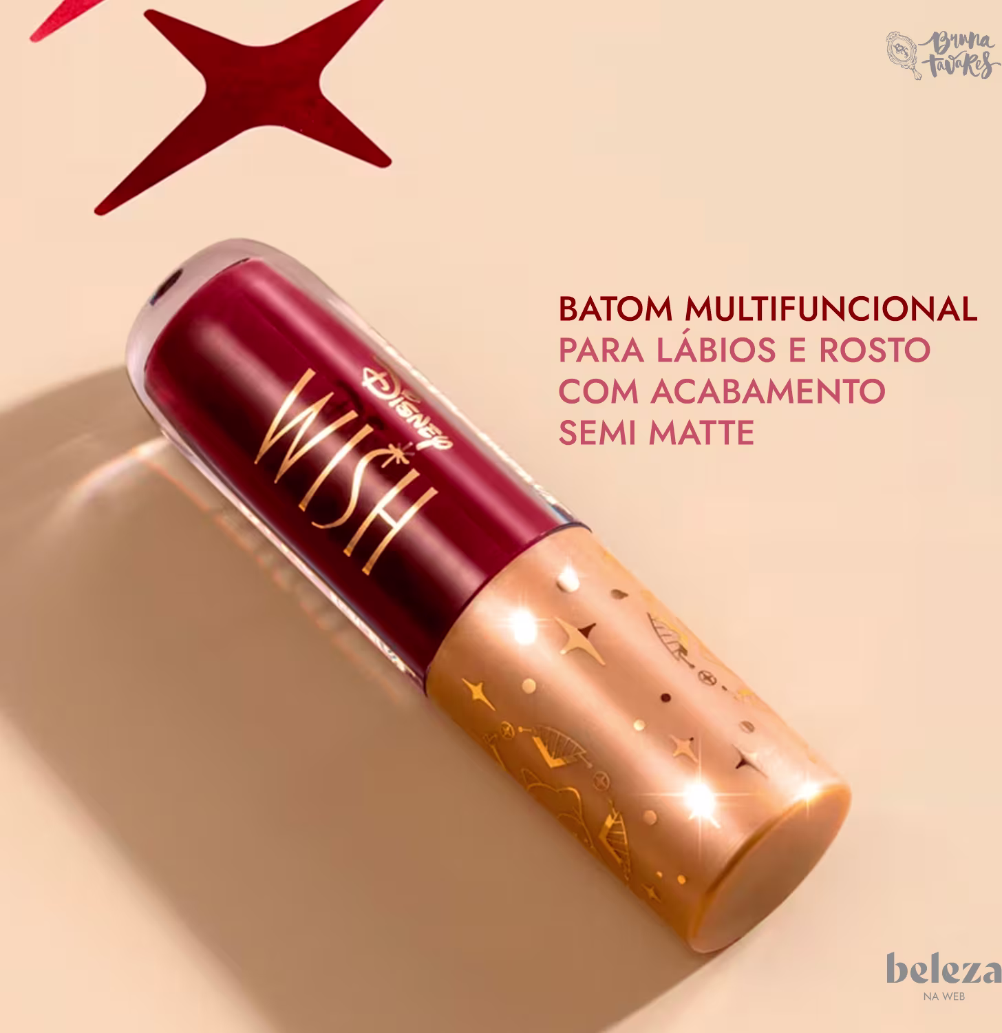 BATOM MULTIFUNCIONAL PARA LÁBIOS E ROSTO COM ACABAMENTO SEMI MATTE