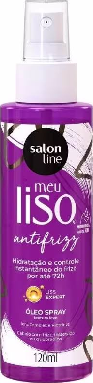 Óleo Spray Capilar Salon Line Meu Liso Antifrizz. Volumetria de 120ml.