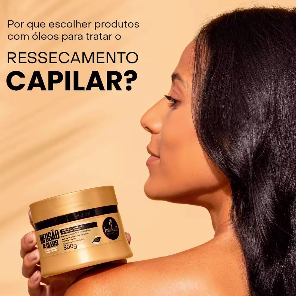 Kit Haskell Infusão de Óleos + Escova Mágica Trio, 3 produtos.