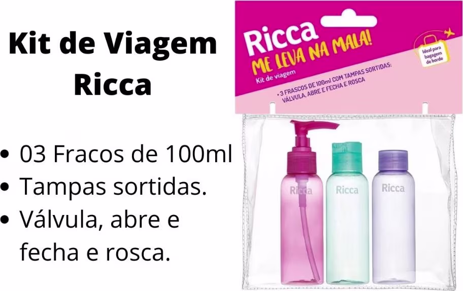 Kit Ricca Me Leva Na Mala!, 3 produtos.