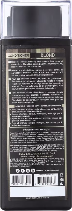 A imagem mostra o frasco do produto de costas.