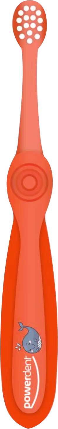 Escova de Dente Infantil Powerdent Ocean Kids 0-3 Anos Extra Macia Laranja, 1 produto.