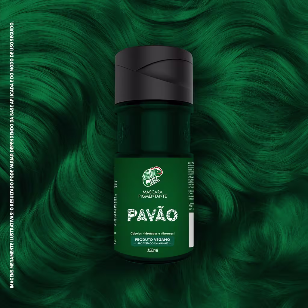 Máscara Pigmentante Capilar Kamaleão Color Pavão, 150ml.