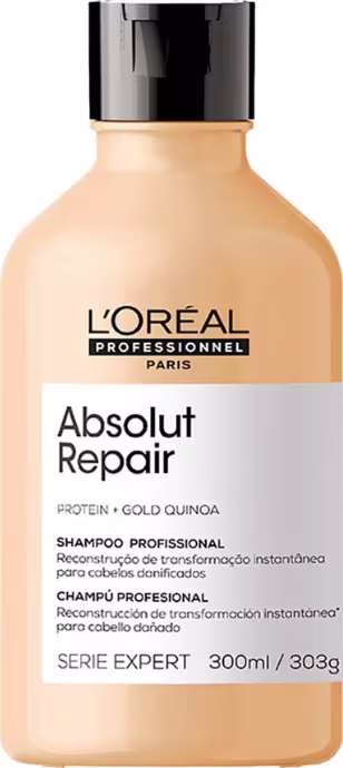 É um shampoo da linha Série Expert da L'Oréal Professionnel. O frasco é de plástico transparente na cor amarelo claro, com a tampa preta. Na parte frontal do frasco, há o rótulo com o nome do produto.