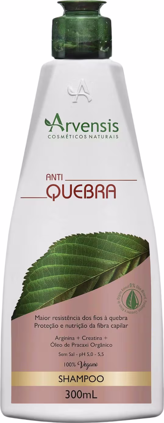 Shampoo Anti-Quebra de Arvensis Cosméticos Naturais. Volumetria 300ml.