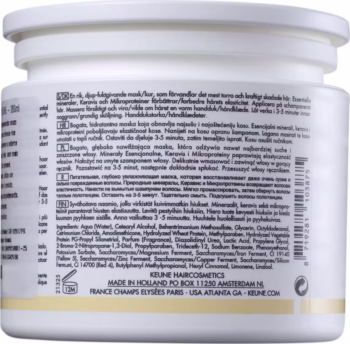 Kit Keune Care Vital Nutrition Intense Treatment, 2 produtos.