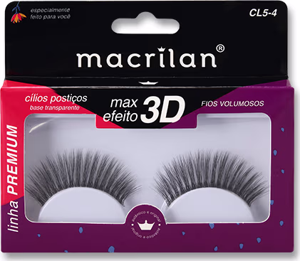 Cílios Postiços Macrilan CL5-4 Fios Volumosos, 1 par.