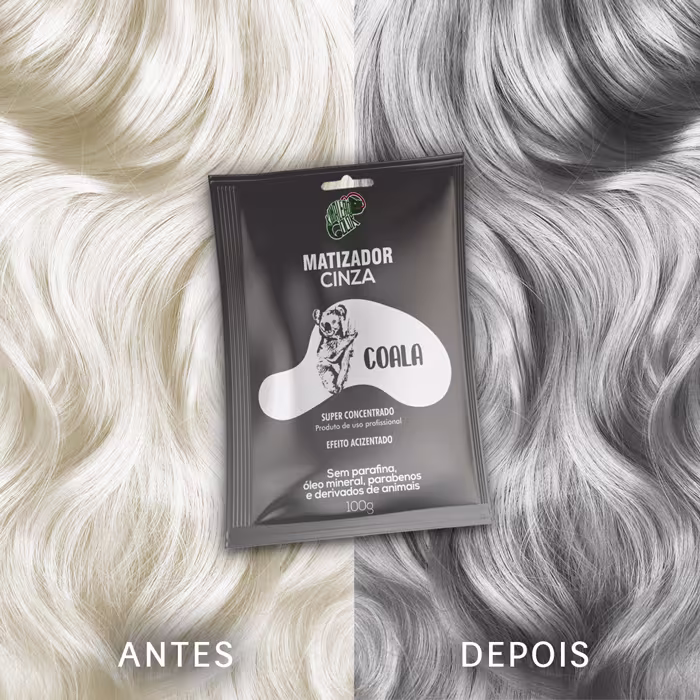 Máscara Matizadora Kamaleão Color Matizador Cinza Coala Efeito Acinzentado, 100g.