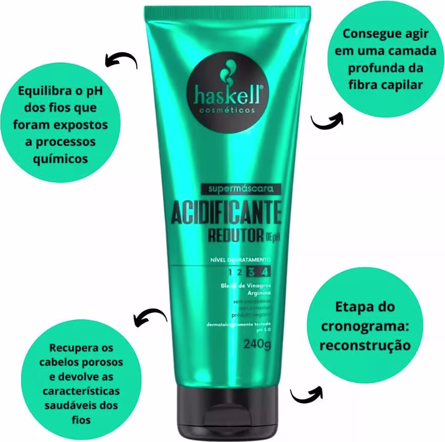Kit Haskell Acidificante & Touca de Cetim, 2 produtos.