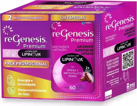 Suplemento Alimentar ReGenesis Premium Gestação e Lactação de Exeltis.