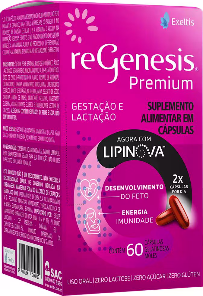 Suplemento Alimentar ReGenesis Premium Gestação e Lactação de Exeltis.