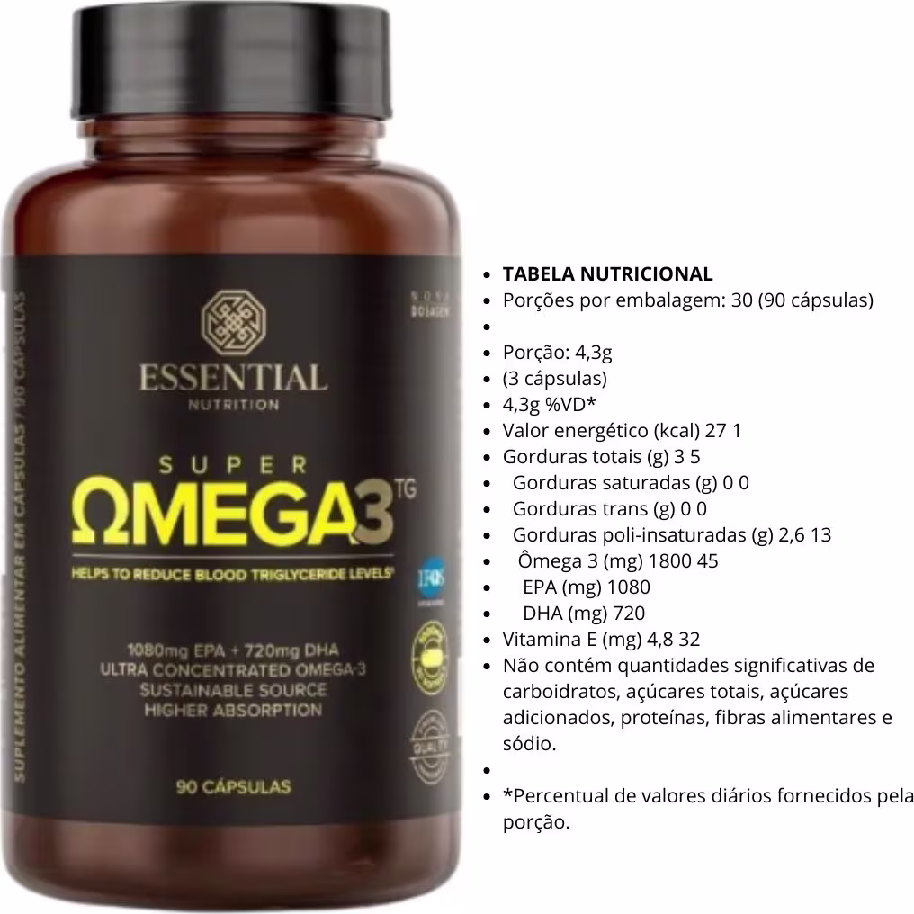 A imagem mostra a tabela nutricional do produto.