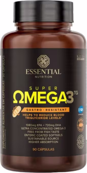 A imagem mostra uma embalagem redonda, toda marrom com rótulo preto e letras amarelas.