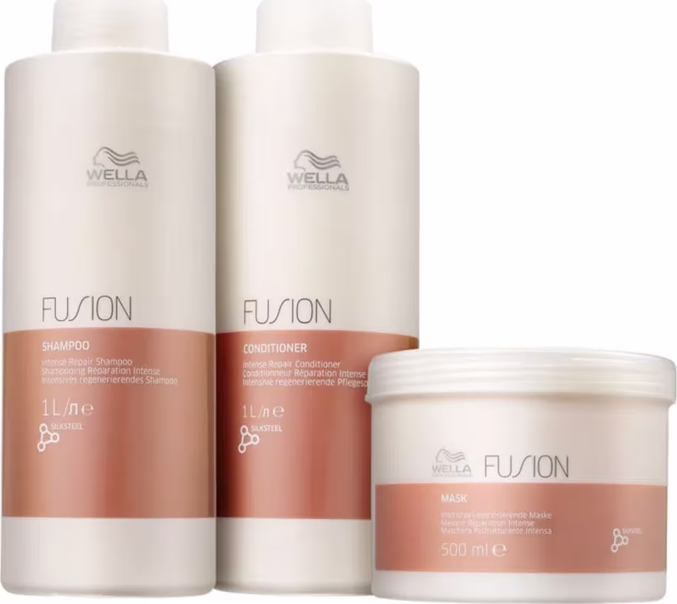 Shampoo e condicionador Fusion 1 litro, máscara Fusion 500ml