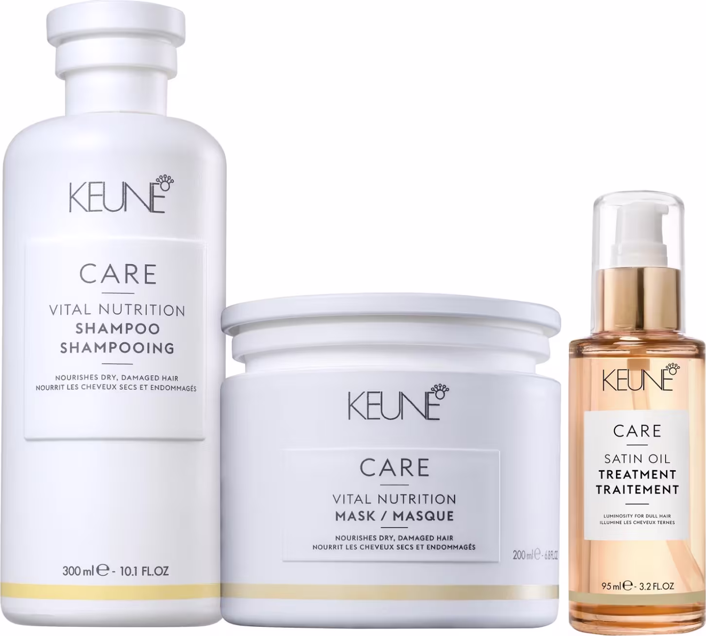 Kit Keune Care Vital Nutrition Trio Shine, 3 produtos.