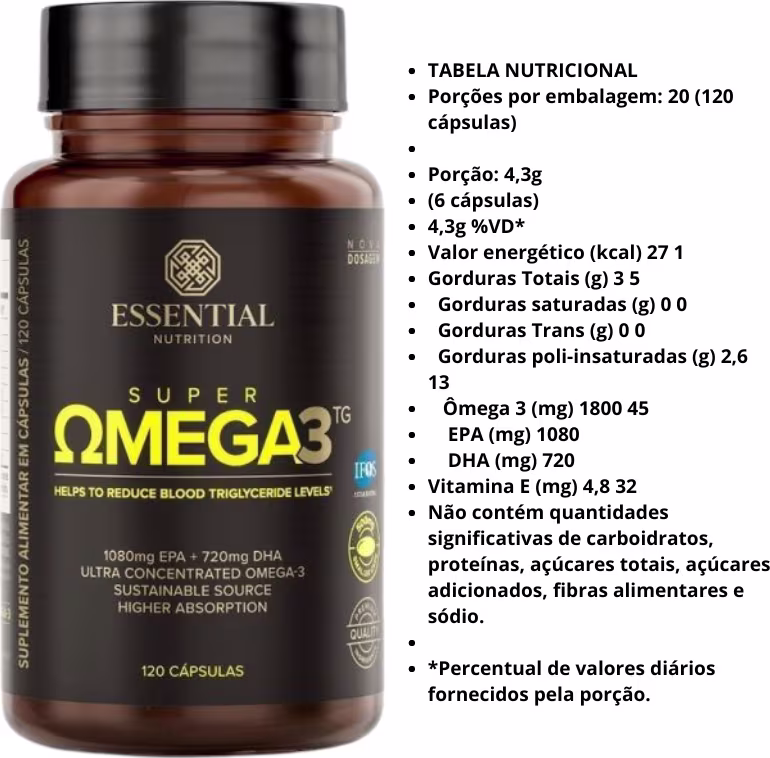 A imagem mostra a tabela nutricional do produto.