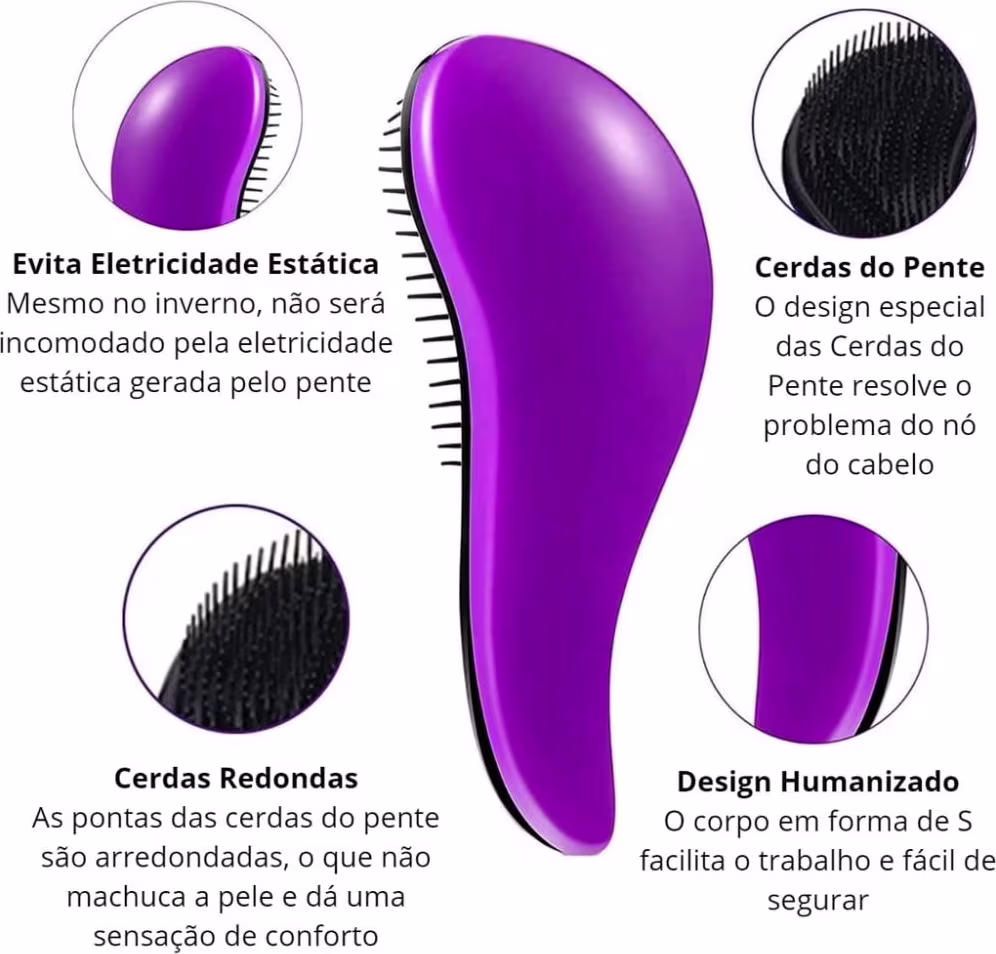 Escova de Cabelo Haskell, 1 unidade.