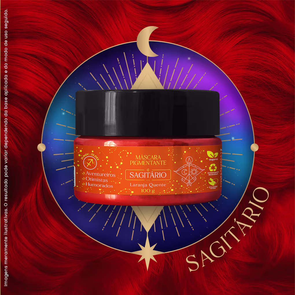Máscara Pigmentante Capilar Kamaleão Color Signos Sagitário Laranja Quente, 100g.