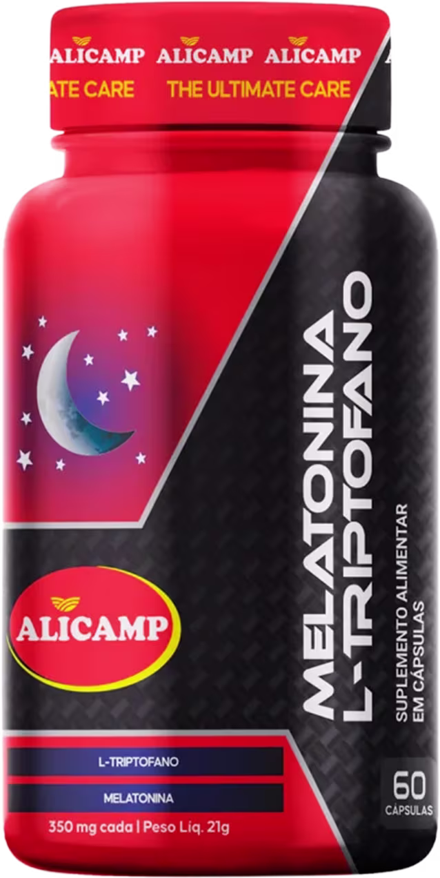 A imagem mostra o frasco do produto que é cilíndrico com o rótulo nas cores vermelho e preto com detalhes em roxo e branco. No frasco a uma imagem de uma lua com estrelas ao seu redor.