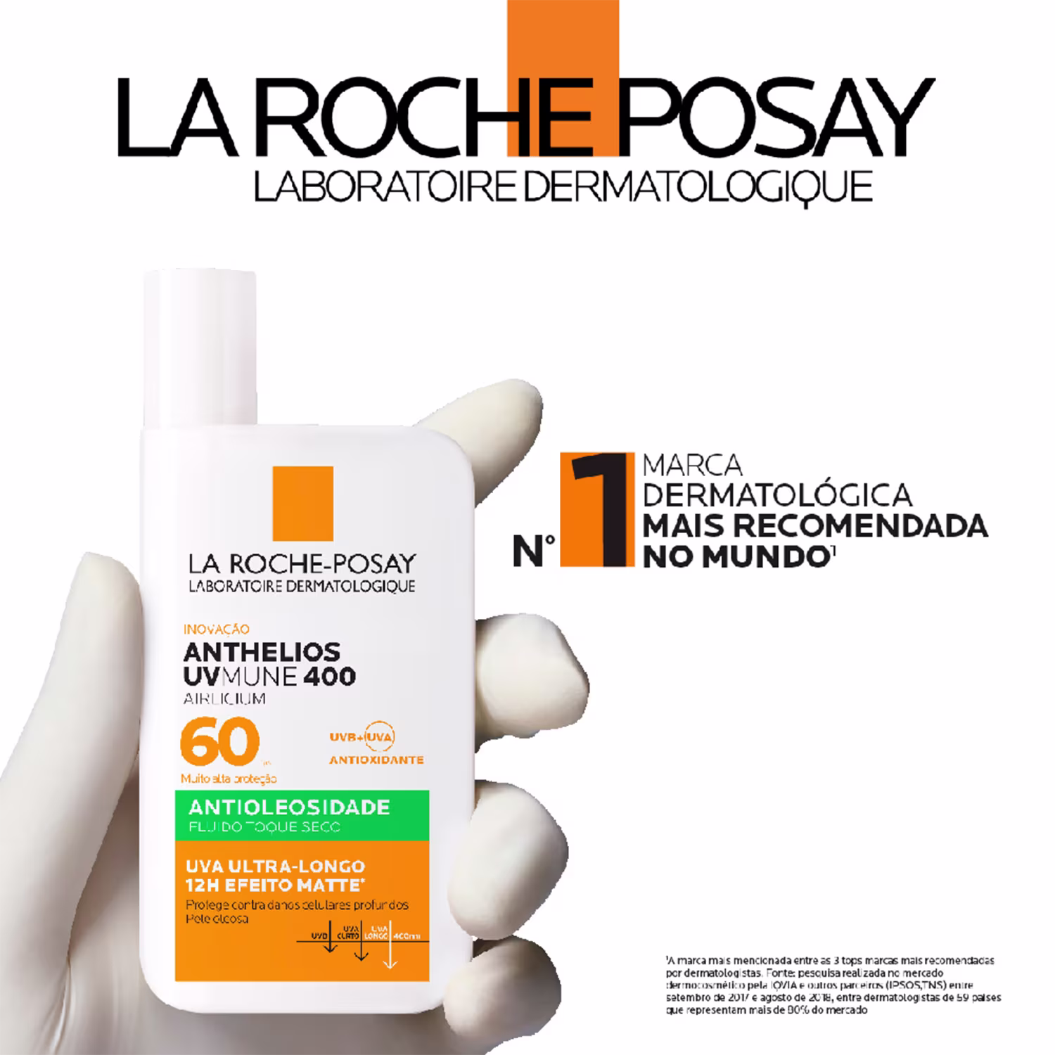 Protetor Solar Facial La Roche-Posay Anthelios UVMune400 Airlicium FPS60, 40ml.