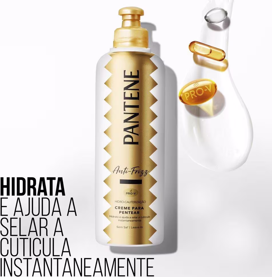 Creme para Pentear Pantene Anti-Frizz, 240ml.