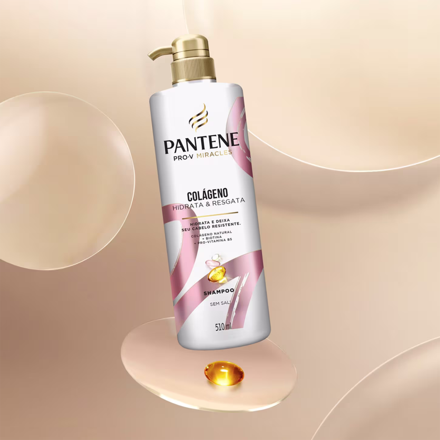 Shampoo Pantene Pro-V Miracles Colágeno, 510ml.
