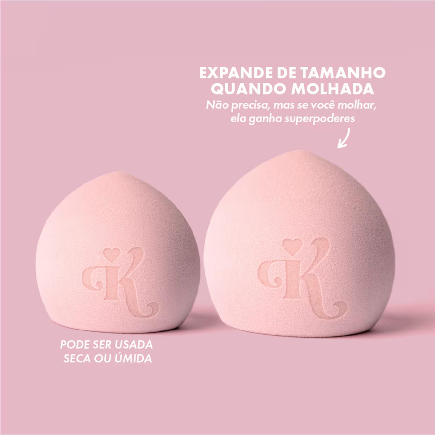 Esponja de Maquiagem Karen Bachini Beauty Rosa, 1 produto.