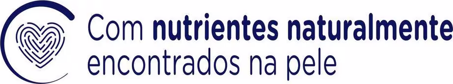 A imagem mostra um texto que destaca que o produto possui nutrientes naturalmente encontrados na pele.
