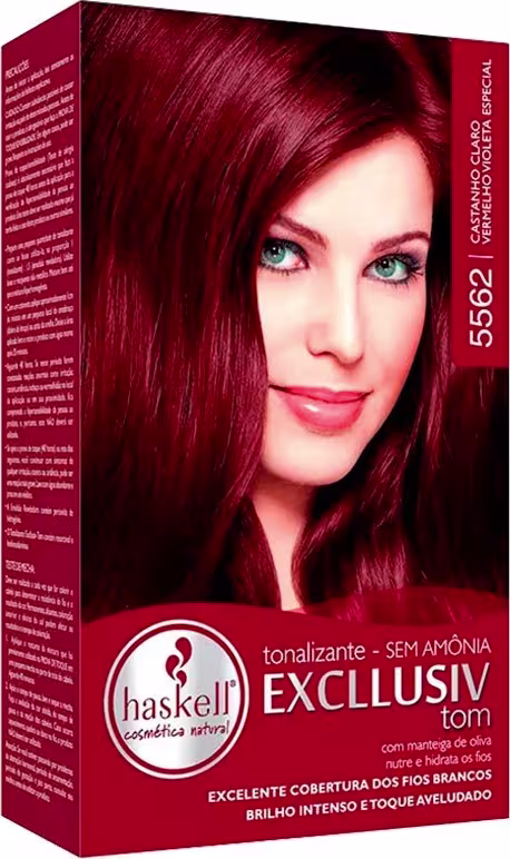 Tonalizante Haskell Excllusiv Tom 5562 Castanho Claro Vermelho Violeta Especial