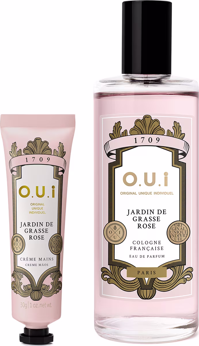 Conjunto Jardin de Grasse Rose O.U.i com Eau de Parfum 100ml + Creme para Mãos 30g
