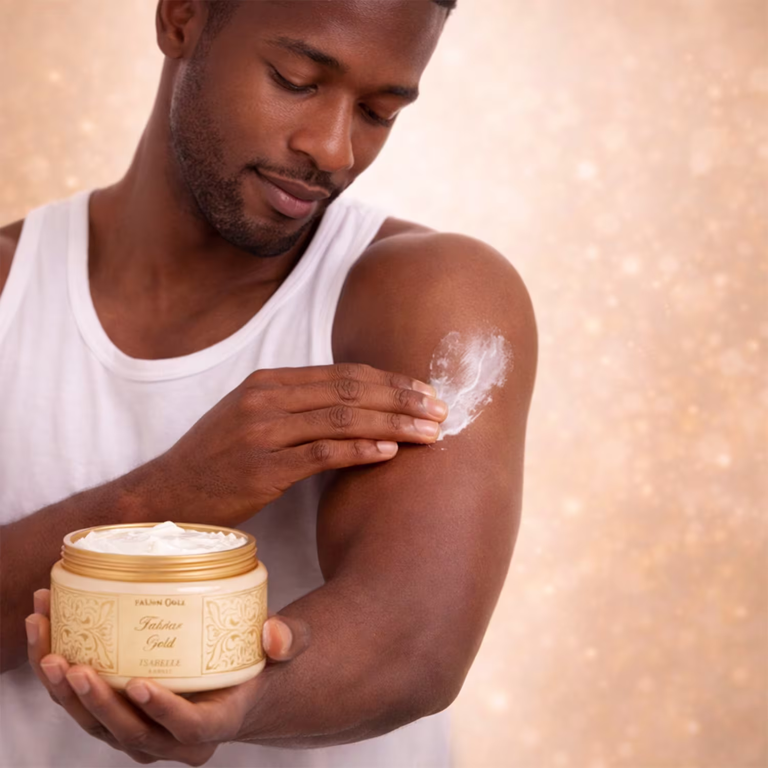 Creme Hidratante Corporal Isabelle La Belle Fakhar Gold, 200g.