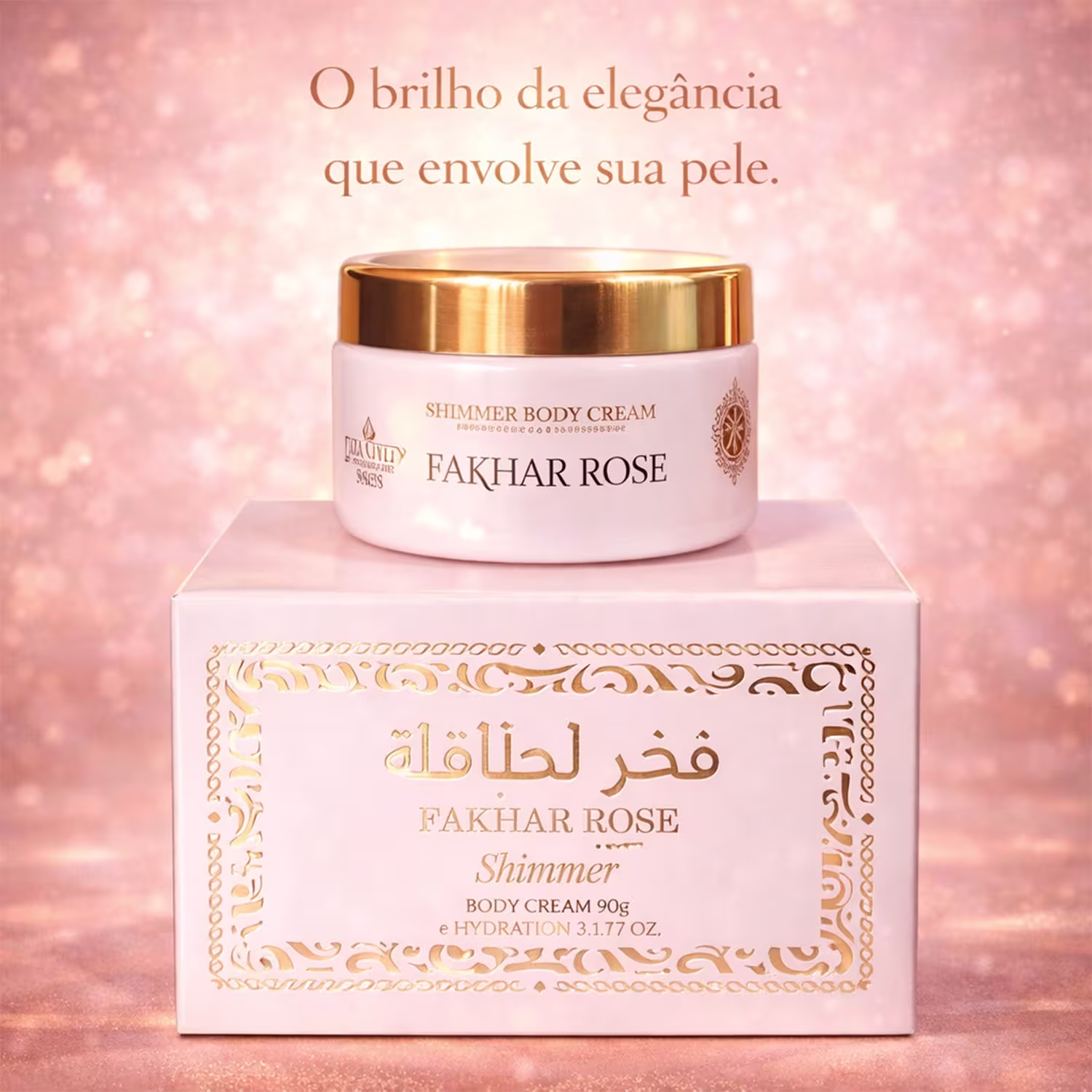 Creme Hidratante Corporal Isabelle La Belle Shimmer Fakhar Rose, 90g.