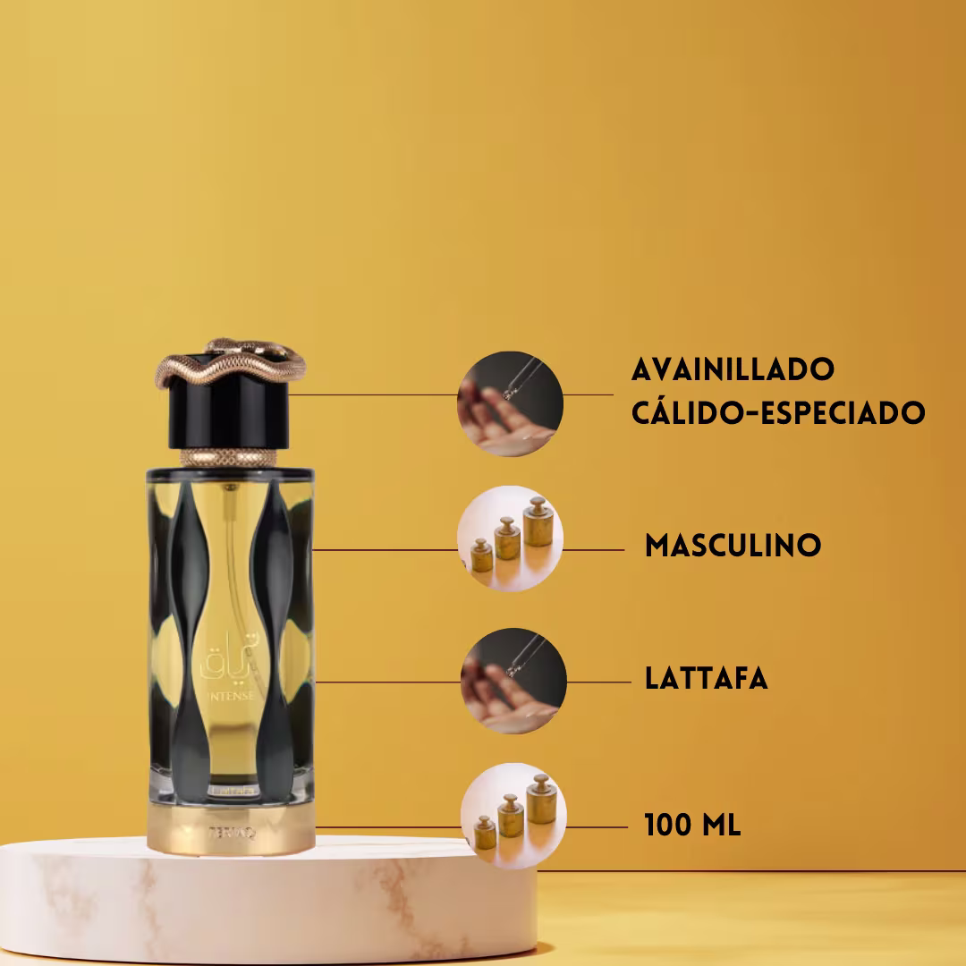 Perfume Teriaq Intense Lattafa Perfumes Eau de Parfum Unissex 100ml.