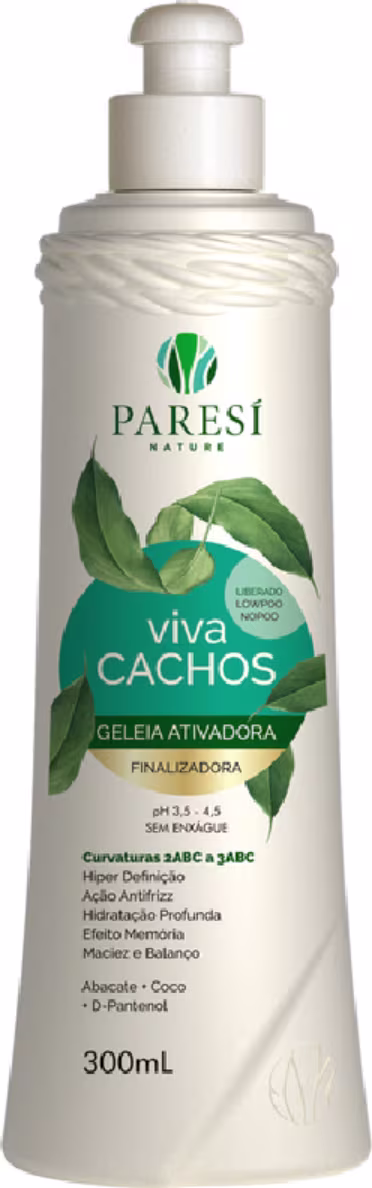 Geleia Ativadora Capilar Paresí Nature Viva Cachos, 300ml.