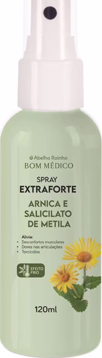Spray Corporal Abelha Rainha Bom Médico Arnica e Salicilato de Metila Extraforte, 120ml.