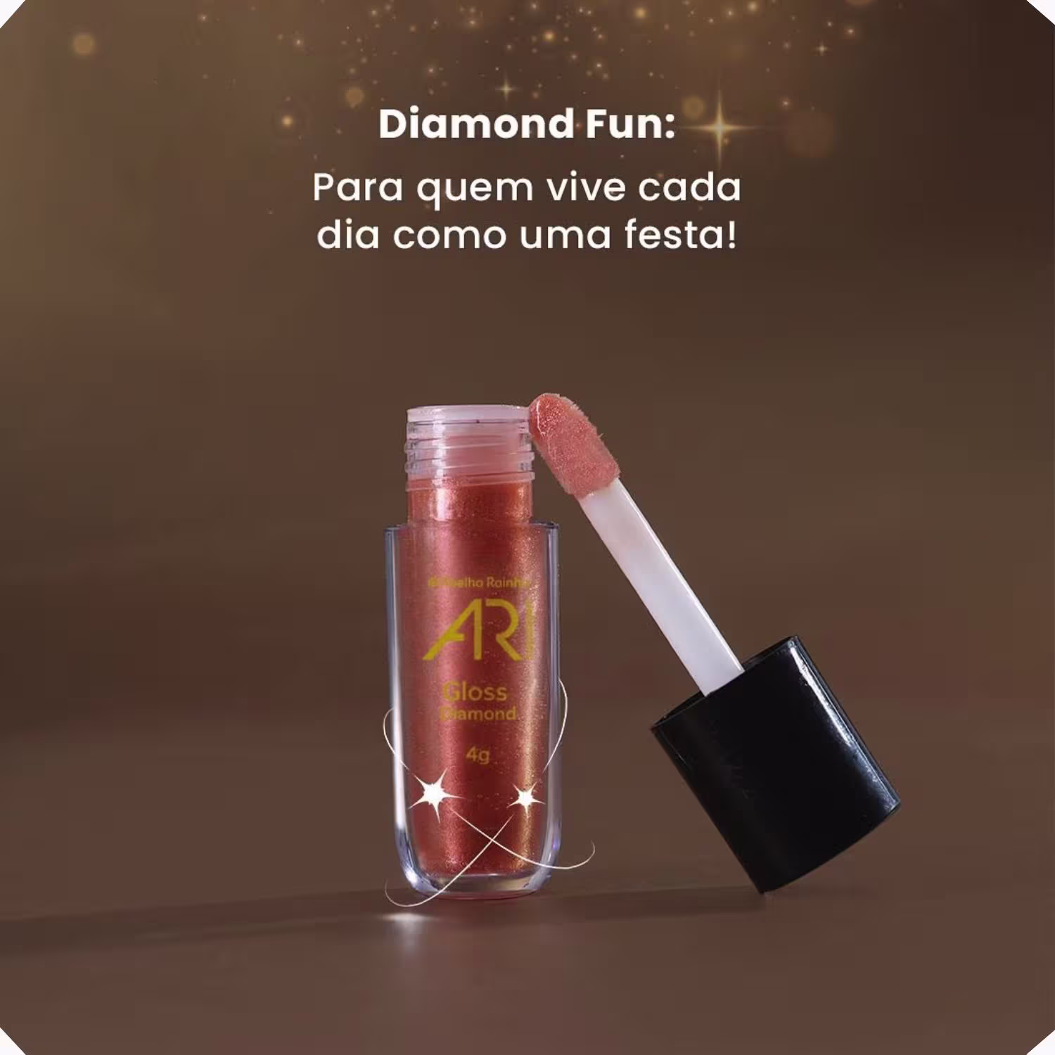 Gloss Labial Abelha Rainha Diamond Fun, 5g.