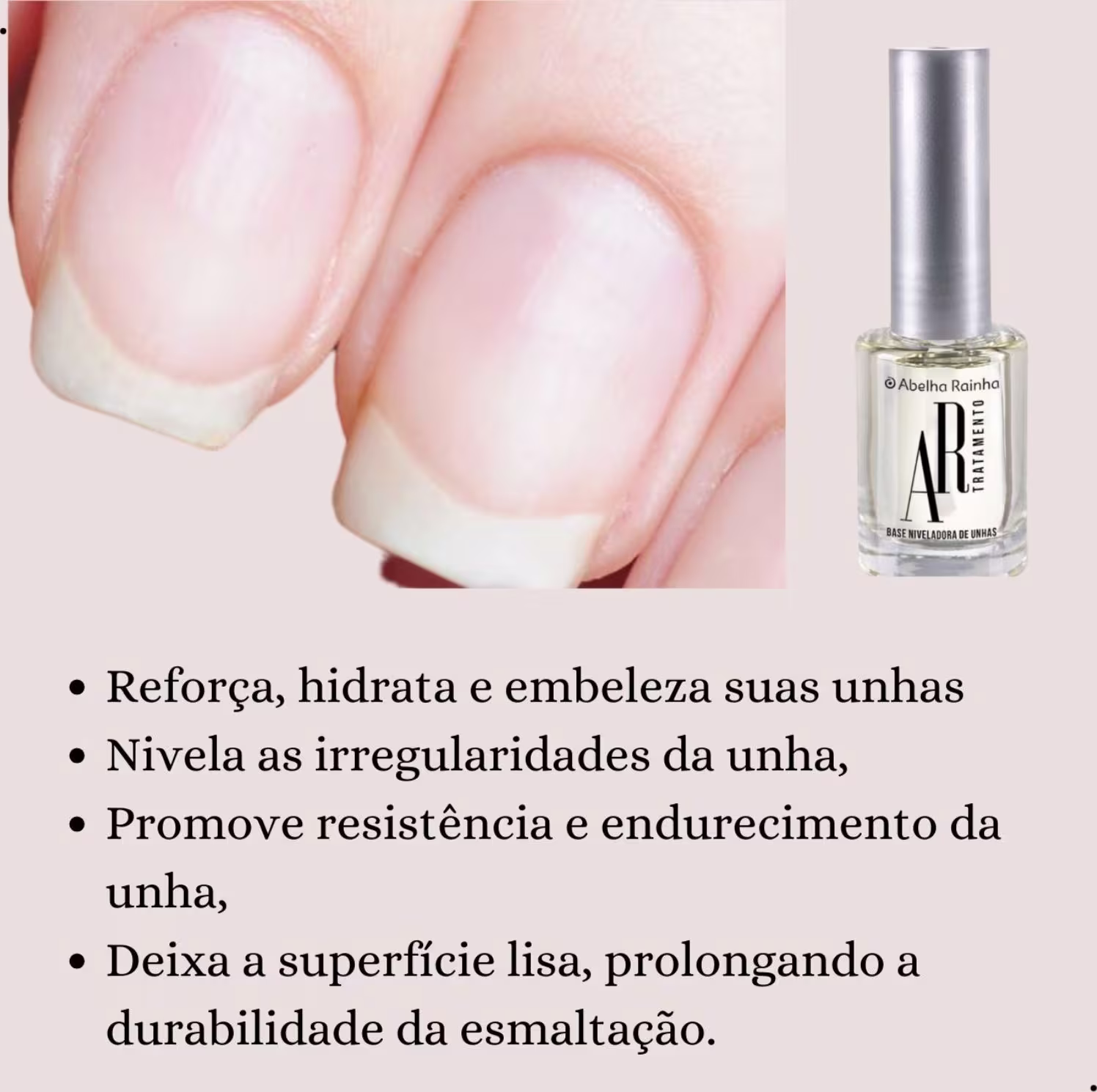 Base Niveladora para Unhas Abelha Rainha AR Tratamento, 9ml.