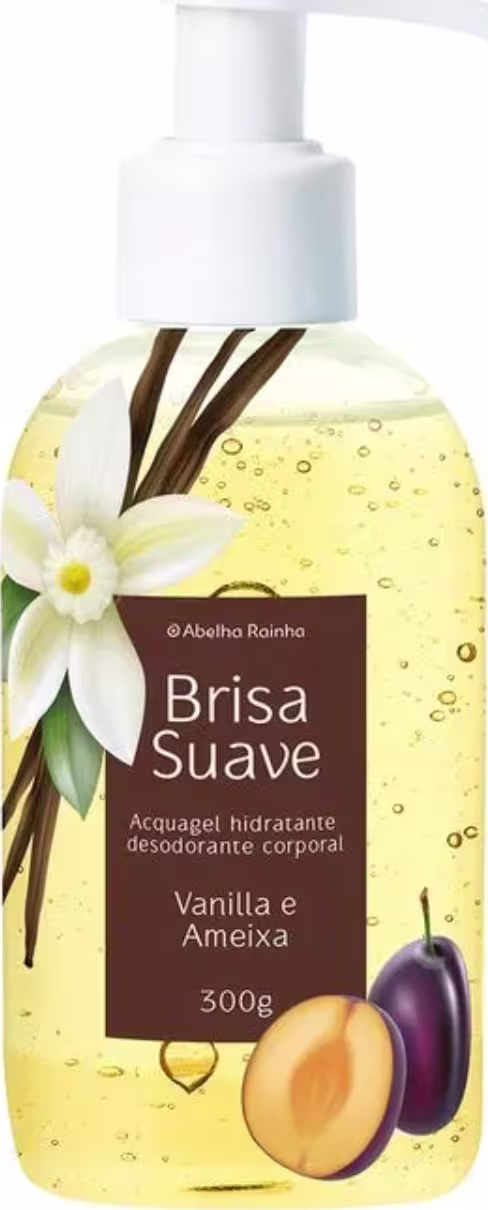 Loção Hidratante Corporal Abelha Rainha Brisa Suave Acquagel Vanilla e Ameixa, 300g.