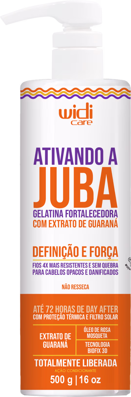 Gelatina Capilar Fortalecedora Widi Care Ativando a Juba Definição e Força, 500g.