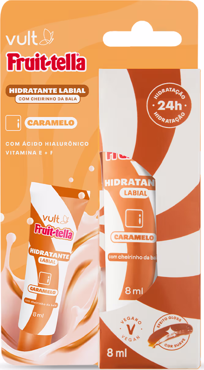 A imagem mostra um hidratante labial na embalagem.